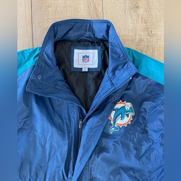 VINTAGE Miami Dolphin NFL Football Jacket Pullover Size XL - Picture 2 of 7